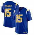 Cheap Men's Los Angeles Chargers #15 Ladd McConkey Royal 2024 Draft Vapor Limited Football Stitched Jersey