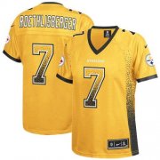 Wholesale Cheap Nike Steelers #7 Ben Roethlisberger Gold Women's Stitched NFL Elite Drift Fashion Jersey