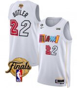 Wholesale Cheap Men's Miami Heat #22 Jimmy Butler White 2023 Finals City Edition With NO.6 Patch Stitched Basketball Jersey