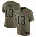 Wholesale Cheap Men's Tampa Bay Buccaneers #13 Mike Evans 2022 Olive Salute To Service Limited Stitched Jersey