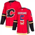 Wholesale Cheap Adidas Flames #5 Mark Giordano Red Home Authentic USA Flag Stitched NHL Jersey