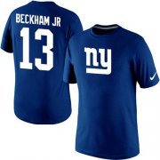 Wholesale Cheap Nike New York Giants #13 Odell Beckham Jr Name & Number NFL T-Shirt Blue
