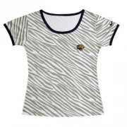 Wholesale Cheap Women's Nike Jacksonville Jaguars Chest Embroidered Logo Zebra Stripes T-Shirt