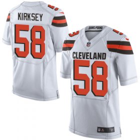 Wholesale Cheap Nike Browns #58 Christian Kirksey White Men\'s Stitched NFL New Elite Jersey