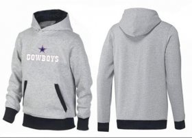 Wholesale Cheap Dallas Cowboys Authentic Logo Pullover Hoodie Grey & Black
