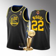 Wholesale Cheap Men's Golden State Warriors #22 Andrew Wiggins Black 2022 NBA Finals Champions Stitched Jersey