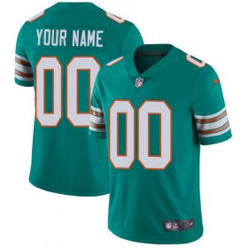 Wholesale Cheap Nike Miami Dolphins Customized Aqua Green Alternate Stitched Vapor Untouchable Limited Youth NFL Jersey