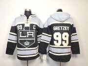 Wholesale Cheap Kings #99 Wayne Gretzky Black Sawyer Hooded Sweatshirt Stitched NHL Jersey