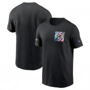 Wholesale Cheap Men's Baltimore Ravens Black 2023 Crucial Catch Sideline Tri-Blend T-Shirt