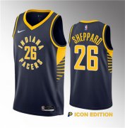 Wholesale Cheap Men's Indiana Pacers #26 Ben Sheppard Navy 2023 Draft Icon Edition Stitched Basketball Jersey