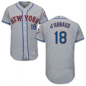Wholesale Cheap Mets #18 Travis d\'Arnaud Grey Flexbase Authentic Collection Stitched MLB Jersey