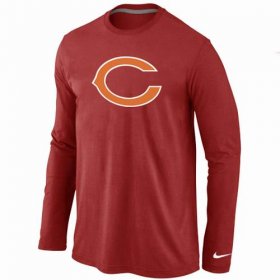 Wholesale Cheap Nike Chicago Bears Logo Long Sleeve T-Shirt Red