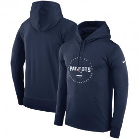 Wholesale Cheap New England Patriots Nike Sideline Property Of Wordmark Logo Performance Pullover Hoodie Navy