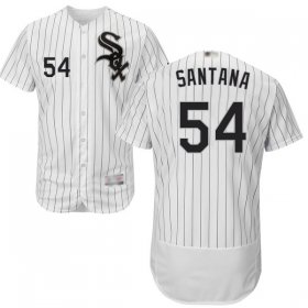 Wholesale Cheap White Sox #54 Ervin Santana White(Black Strip) Flexbase Authentic Collection Stitched MLB Jersey