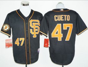 Wholesale Cheap Giants #47 Johnny Cueto Black 2016 Cool Base Stitched MLB Jersey