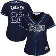 Wholesale Cheap Rays #22 Chris Archer Dark Blue Alternate Women's Stitched MLB Jersey
