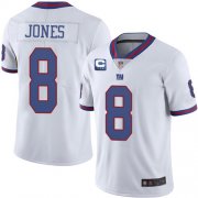 Wholesale Cheap Men's New York Giants 2022 #8 Daniel Jones White With 3-star C Patch Stitched NFL Jersey