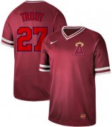 Wholesale Cheap Nike Angels of Anaheim #27 Mike Trout Red Authentic Cooperstown Collection Stitched MLB Jersey