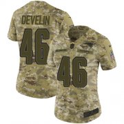 Wholesale Cheap Nike Patriots #46 James Develin Camo Women's Stitched NFL Limited 2018 Salute to Service Jersey