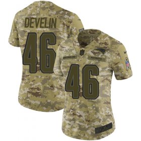 Wholesale Cheap Nike Patriots #46 James Develin Camo Women\'s Stitched NFL Limited 2018 Salute to Service Jersey