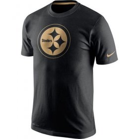 Wholesale Cheap Men\'s Pittsburgh Steelers Nike Black Championship Drive Gold Collection Performance T-Shirt