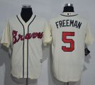 Wholesale Cheap Braves #5 Freddie Freeman Cream New Cool Base Stitched MLB Jersey