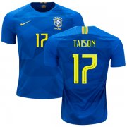 Wholesale Cheap Brazil #17 Taison Away Kid Soccer Country Jersey