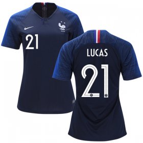 Wholesale Cheap Women\'s France #21 Lucas Home Soccer Country Jersey