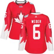 Wholesale Cheap Team Canada #6 Shea Weber Red 2016 World Cup Women's Stitched NHL Jersey