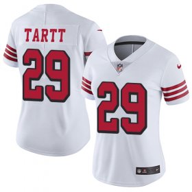 Wholesale Cheap Nike 49ers #29 Jaquiski Tartt White Rush Women\'s Stitched NFL Vapor Untouchable Limited Jersey