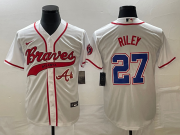 Wholesale Cheap Men's Atlanta Braves #27 Austin Riley White Cool Base With Patch Stitched Baseball Jersey1