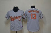 Wholesale Cheap Orioles #13 Manny Machado Grey Cool Base Stitched Youth MLB Jersey