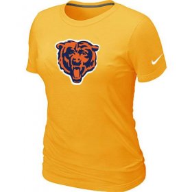 Wholesale Cheap Women\'s Chicago Bears Team Logo T-Shirt Yellow