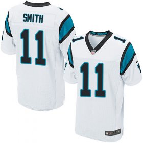 Wholesale Cheap Nike Panthers #11 Torrey Smith White Men\'s Stitched NFL Elite Jersey