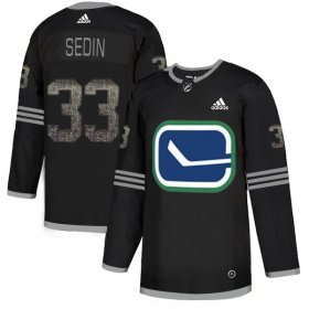 Wholesale Cheap Adidas Canucks #33 Henrik Sedin Black_1 Authentic Classic Stitched NHL Jersey