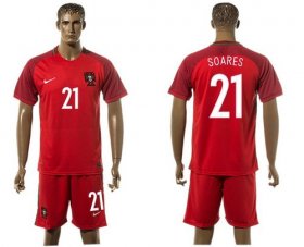 Wholesale Cheap Portugal #21 Soares Home Soccer Country Jersey