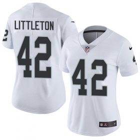 Wholesale Cheap Nike Raiders #42 Cory Littleton White Women\'s Stitched NFL Vapor Untouchable Limited Jersey