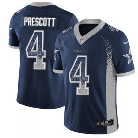 Wholesale Cheap Nike Cowboys #4 Dak Prescott Navy Blue Team Color Men\'s Stitched NFL Limited Rush Drift Fashion Jersey