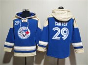 Wholesale Cheap Men's Toronto Blue Jays #29 Joe Carter Royal Ageless Must-Have Lace-Up Pullover Hoodie