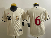 Wholesale Cheap Youth Texas Rangers #6 Josh Jung Number Cream 2023 City Connect Cool Base Stitched Jersey
