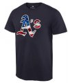 Wholesale Cheap Men's Oakland Athletics USA Flag Fashion T-Shirt Navy Blue