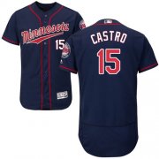 Wholesale Cheap Twins #15 Jason Castro Navy Blue Flexbase Authentic Collection Stitched MLB Jersey