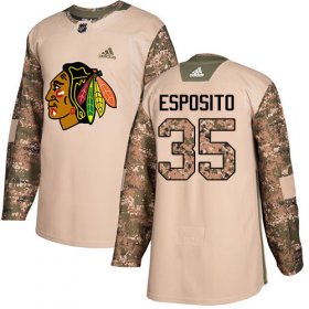 Wholesale Cheap Adidas Blackhawks #35 Tony Esposito Camo Authentic 2017 Veterans Day Stitched NHL Jersey