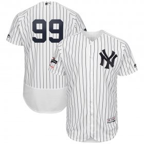 Wholesale Cheap New York Yankees #99 Aaron Judge Majestic 2019 Postseason Authentic Flex Base Player Jersey White Navy