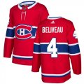 Wholesale Cheap Adidas Canadiens #4 Jean Beliveau Red Home Authentic Stitched Youth NHL Jersey