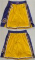 Wholesale Cheap Men's Los Angeles Lakers Yellow Shorts (Run Small)