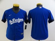 Wholesale Cheap Youth Los Angeles Dodgers Blank Blue 2021 City Connect Cool Base Stitched Jersey