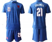 Wholesale Cheap Men 2020-2021 European Cup England away blue 21 Nike Soccer Jersey