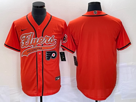 Wholesale Cheap Men\'s Philadelphia Flyers Blank Orange Cool Base Stitched Baseball Jersey