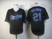 Wholesale Cheap Dodgers #21 Zack Greinke Black Fashion Stitched MLB Jersey
